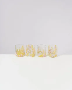 Motel a Miio Kleine Gläser|Gläser Sets %^Alegria - Set Of 4 Glasses Small Big Drops Pink Yellow