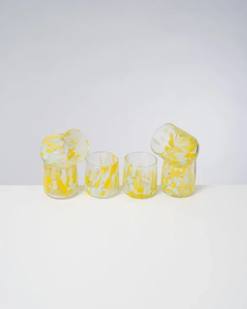 Motel a Miio Kleine Gläser|Gläser Sets %^Alegria - Set Of 6 Glasses Small Big Drops Yellow