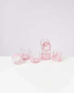 Motel a Miio Kleine Gläser|Gläser Sets %^Alegria - Set Of 6 Glasses Small Big Drops Pink