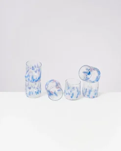 Motel a Miio Kleine Gläser|Gläser Sets %^Alegria - Set Of 6 Glasses Small Big Drops Blue
