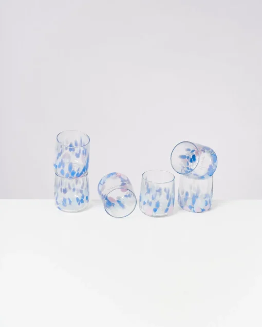 Motel a Miio Kleine Gläser|Gläser Sets %^Alegria - Set Of 6 Glasses Small Big Drops Blue