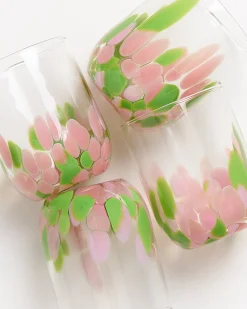 Motel a Miio Große Gläser|Gläser Sets %^Alegria Set Of 4 Glass Large Drops Pink Green