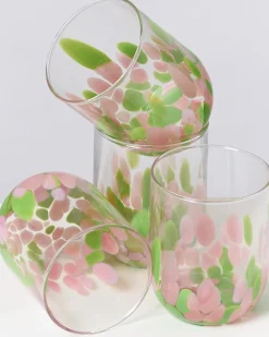 Motel a Miio Große Gläser|Gläser Sets %^Alegria Set Of 4 Glass Large Drops Pink Green