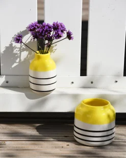 Motel a Miio Kleine Vasen^Bebé Vase - Yellow Black Striped