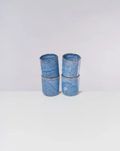 Motel a Miio Große Becher|Becher-Sets^Cordoama - Set Of 4 Cups Big Blue Speckled