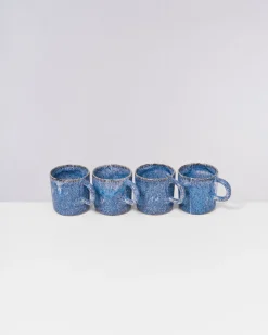 Motel a Miio Tassen-Sets^Cordoama - Set Of 4 Mugs Big Blue Speckled