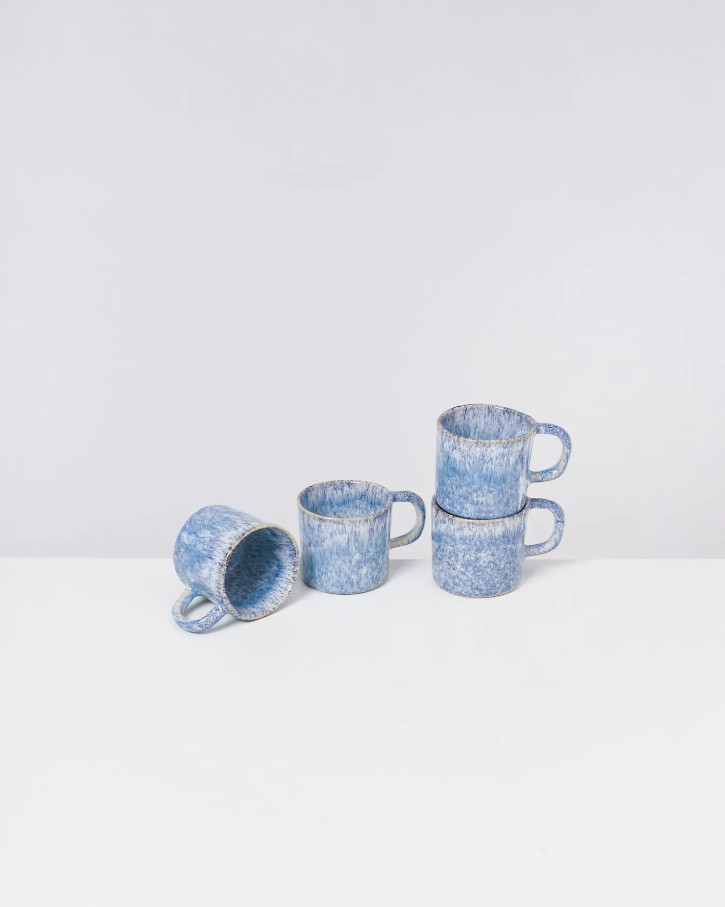 Motel a Miio Tassen-Sets^Cordoama - Set Of 4 Mugs Small Blue Speckled