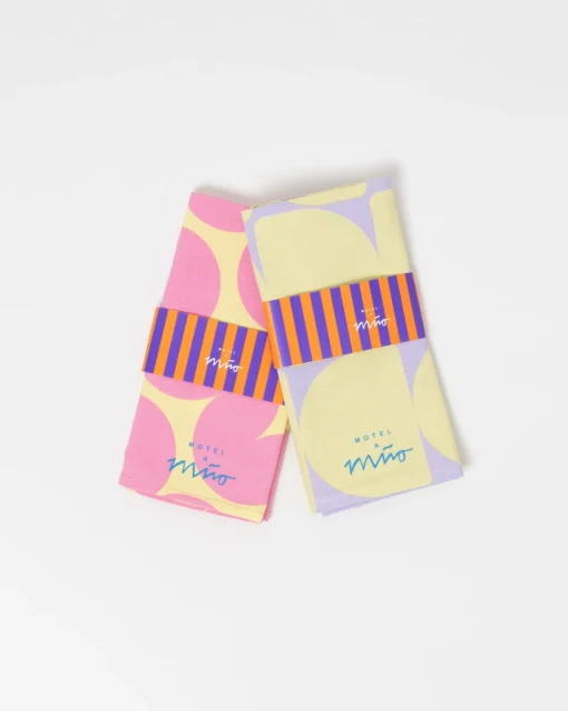 Motel a Miio Geschirrtücher^Dishtowel Pink Yellow