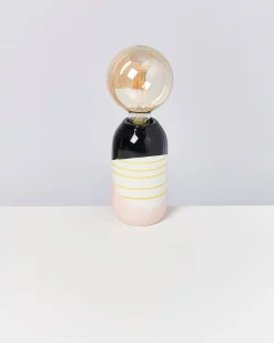 Motel a Miio Lampen^Farol - Lamp Black Rose Yellow Striped