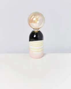 Motel a Miio Lampen^Farol - Lamp Black Rose Yellow Striped