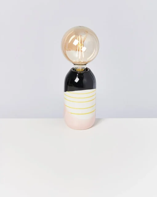Motel a Miio Lampen^Farol - Lamp Black Rose Yellow Striped