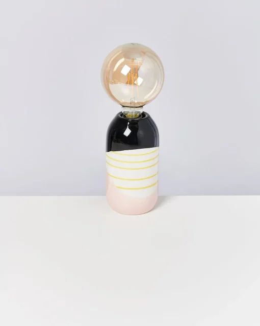Motel a Miio Lampen^Farol - Lamp Black Rose Yellow Striped