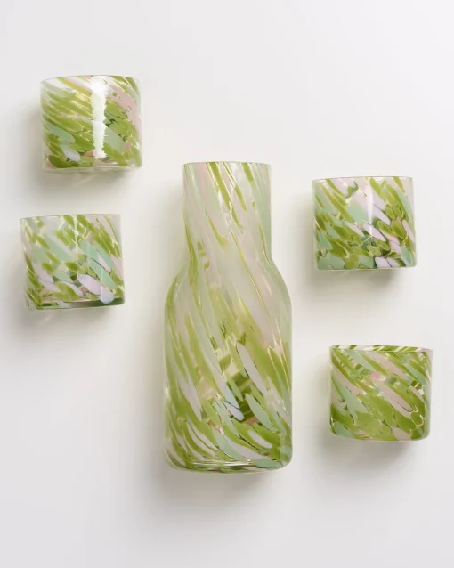 Motel a Miio Glaskaraffen^Joia Drops - Set Of 5 Pieces Small Green Pink