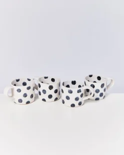 Motel a Miio Tassen-Sets^Nódoa - Set Of 4 Mugs Black Dots