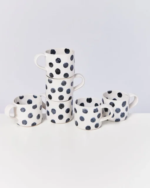 Motel a Miio Tassen-Sets^Nódoa - Set Of 6 Mugs Black Dots