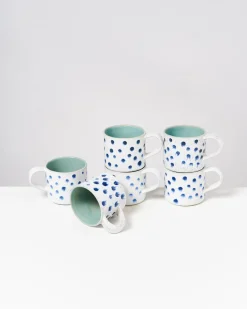 Motel a Miio Tassen-Sets^Nódoa - Set Of 6 Mugs Mint With Dots