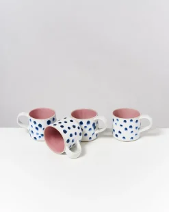 Motel a Miio Tassen-Sets^Nódoa - Set Of 4 Mugs Pink With Dots