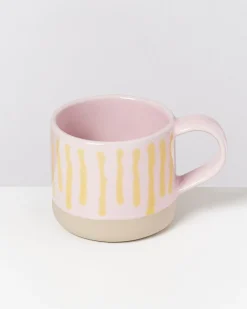 Motel a Miio Tassen-Sets^NÒDOA - Set Of 4 Mugs Pink Yellow Striped