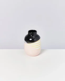 Motel a Miio Mittlere Vasen^Nuno Vase M - Black Rose Yellow Striped