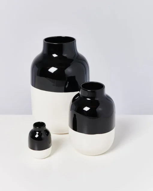 Motel a Miio Mittlere Vasen^Nuno Vase M - Black White