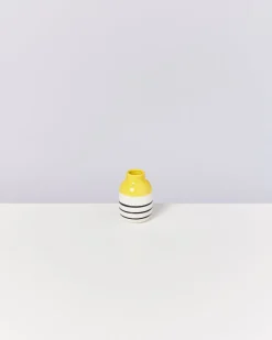 Motel a Miio Kleine Vasen^Nuno Vase S - Yellow Black Striped