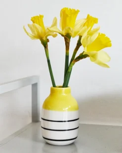 Motel a Miio Kleine Vasen^Nuno Vase S - Yellow Black Striped