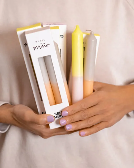 Motel a Miio Kerzen Und Kerzenständer^Seia - Set Of 2 Stick Candles Dip Dye