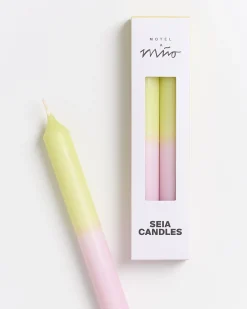 Motel a Miio Kerzen Und Kerzenständer^Seia - Set Of 2 Stick Candles Dip Dye Pink Lime