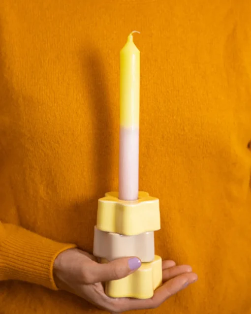 Motel a Miio Kerzen Und Kerzenständer^Seia - Set Of 2 Stick Candles Dip Dye Pink Lime
