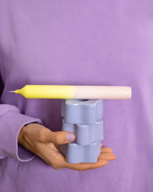 Motel a Miio Kerzen Und Kerzenständer^Seia - Set Of 2 Stick Candles Dip Dye Pink Lime