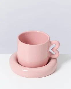 Motel a Miio Untertassen^Seia Cup & Saucer With Heart Pink